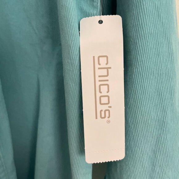 Chico’s Baby Cord Button-Front Shirt, Aqua Reef Size 1 Med 🌊 For a good cause! - Picture 4 of 8